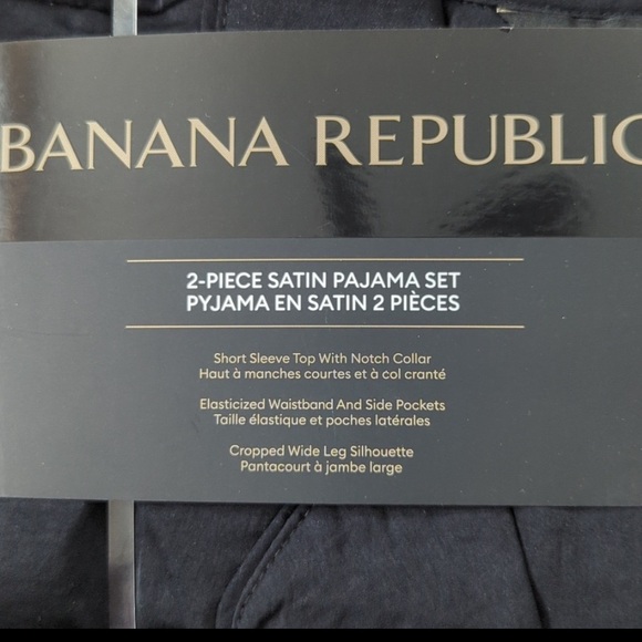 L: New Banana Republic two-piece satin pajama set - Picture 3 of 7